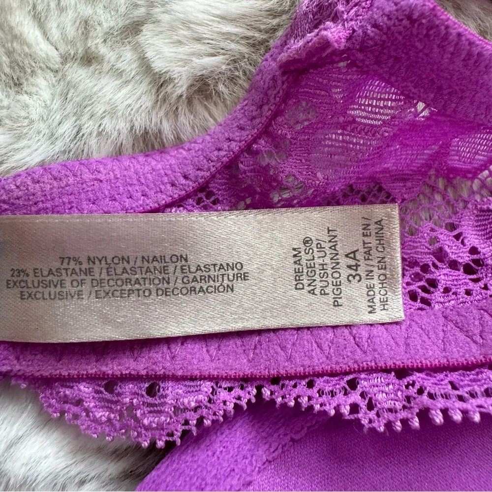 Victoria's Secret | Purple Lace | Dream Angel's Push Up | Sz. 34A - Picture 5 of 6